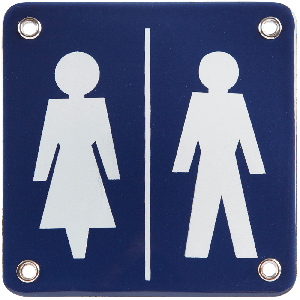emaille pictogram grijs dames en heren