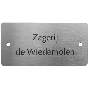 rvs naambordje voordeur in de afmeting 12x6cm