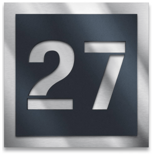 rvslook/zwart huisnummerbordje voordeur 20x20cm