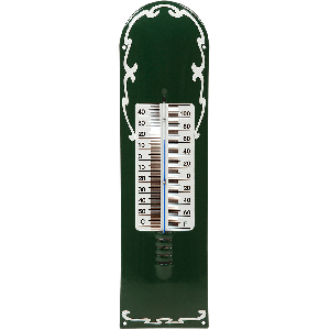 EM275 Emaille thermometer wit deco 12x43cm