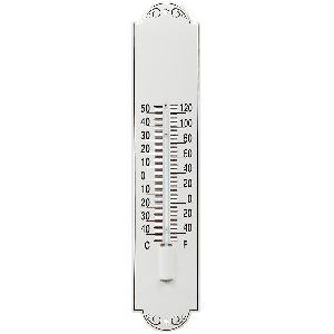 emaille thermometer blauw 6,5x30cm