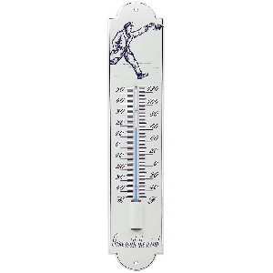 emaille thermometer wit dame 6,5x30cm